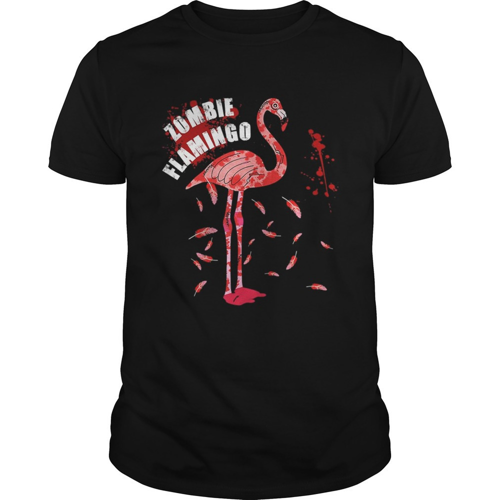 Flamingo Zombie Flamingo Halloween Bird Tshirt